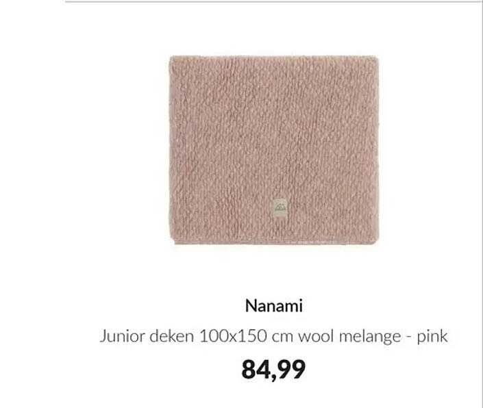 Nanami Junior deken 100x150 cm wool melange - pink