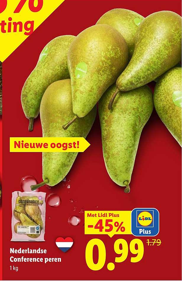 Nederlandse Conference peren 1 kg Met Lidl Plus -45%