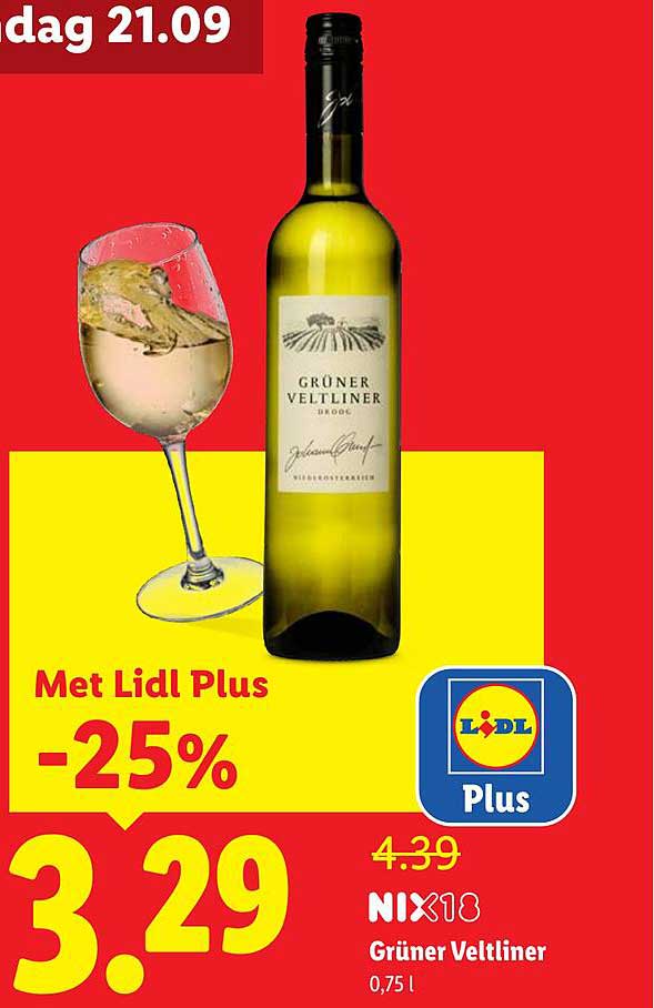 NIX18 Grüner Veltliner 0,75 l Met Lidl Plus -25%