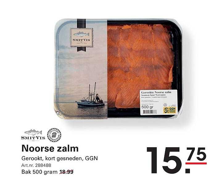 Noorse zalm Gerookt, kort gesneden, GGN