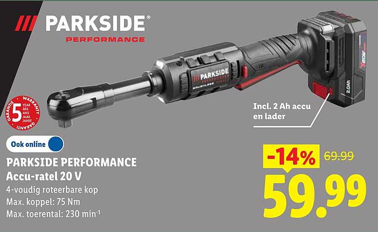 PARKSIDE PERFORMANCE Accu-ratel 20 V