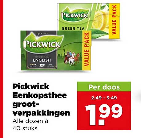 Pickwick Eenkopsthee groot-verpakkingen