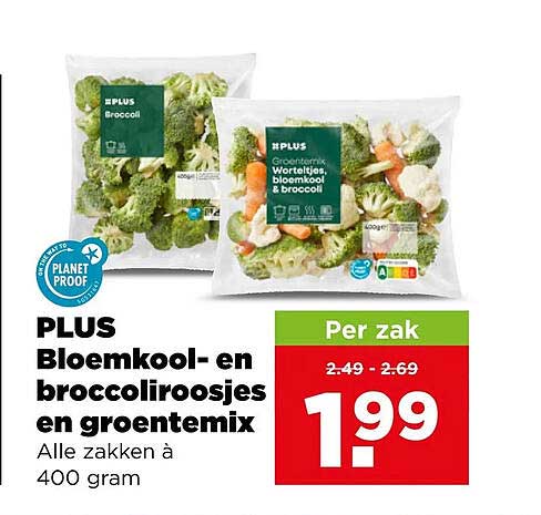 PLUS Bloemkool- en broccoliroosjes en groentemix