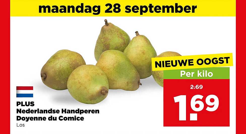 PLUS Nederlandse Handperen Doyenne du Comice Los NIEUWE OOGST Per kilo