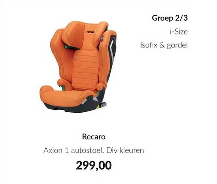 Recaro Axion 1 autostoel. Div kleuren