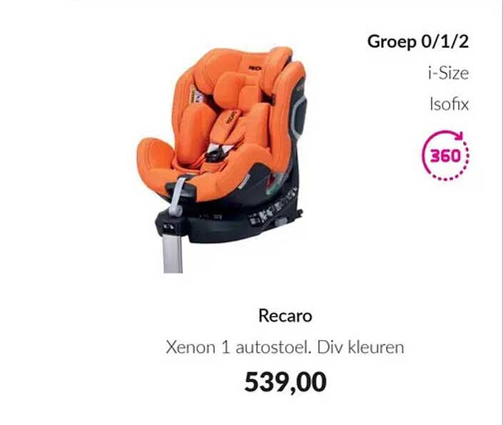 Recaro Xenon 1 autostoel. Div kleuren