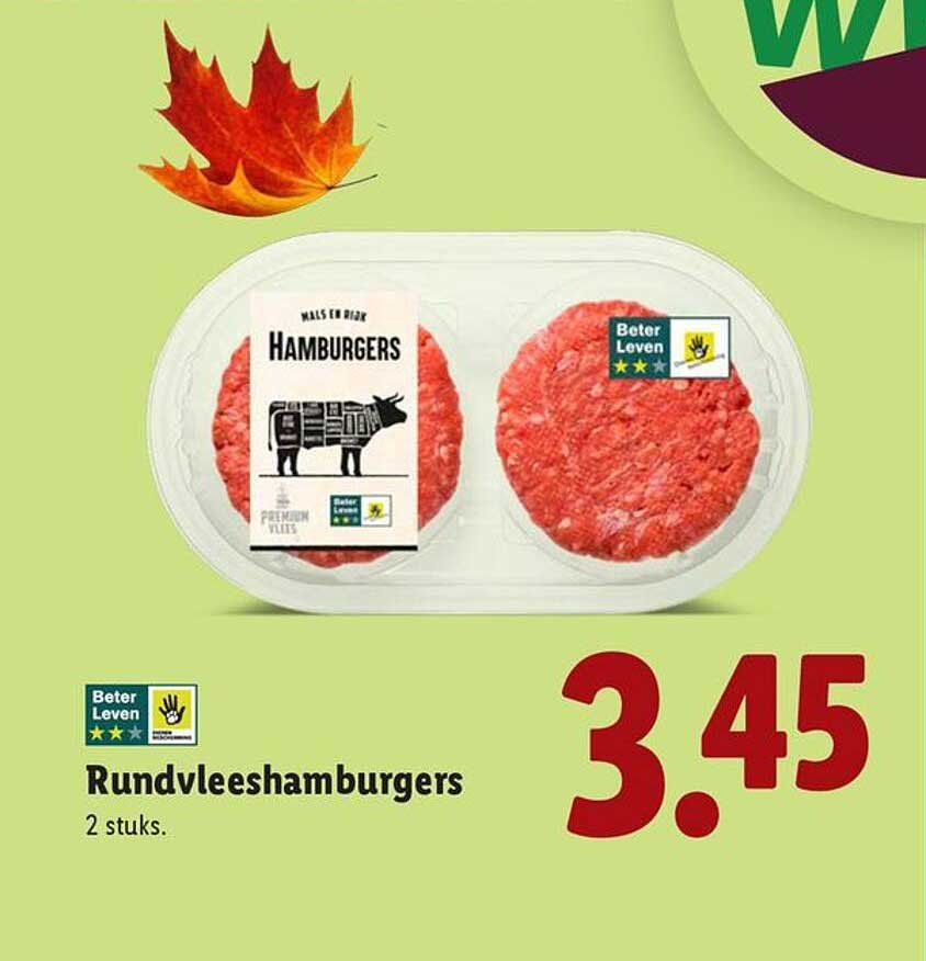 Rundvleeshamburgers 2 stuks