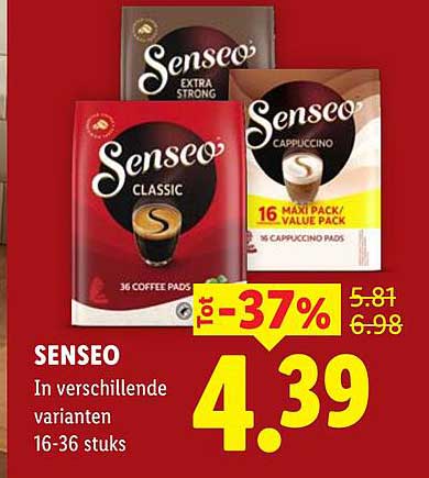 SENSEO In verschillende varianten 16-36 stuks