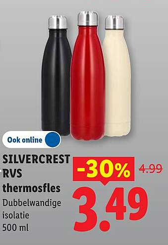 SILVERCREST RVS thermosfles -30%