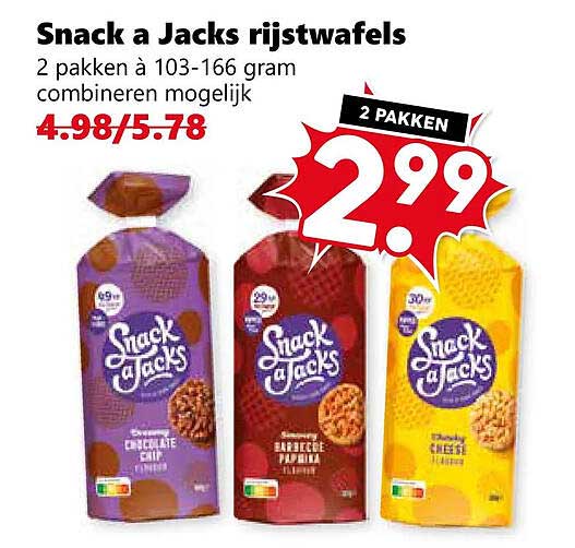 Snack a Jacks rijstwafels 2 pakken