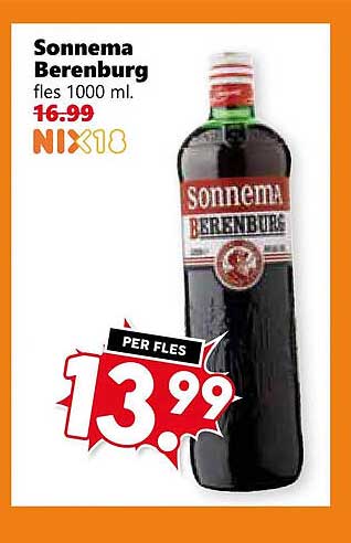 Sonnema Berenburg fles 1000 ml