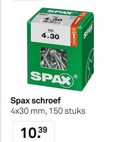 Spax schroef 4x30 mm, 150 stuks