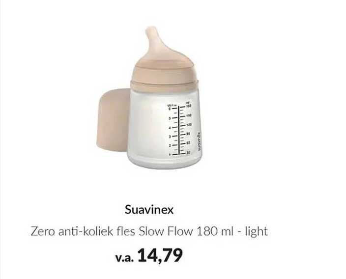 Suavinex Zero anti-koliek fles Slow Flow 180 ml - light