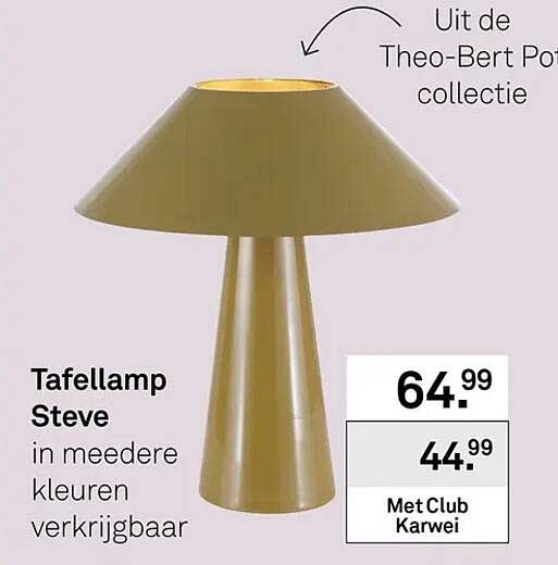 Tafellamp Steve in meerdere kleuren verkrijgbaar