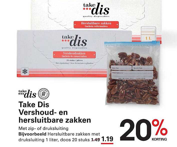 Take Dis Vershoud- en hersluitbare zakken