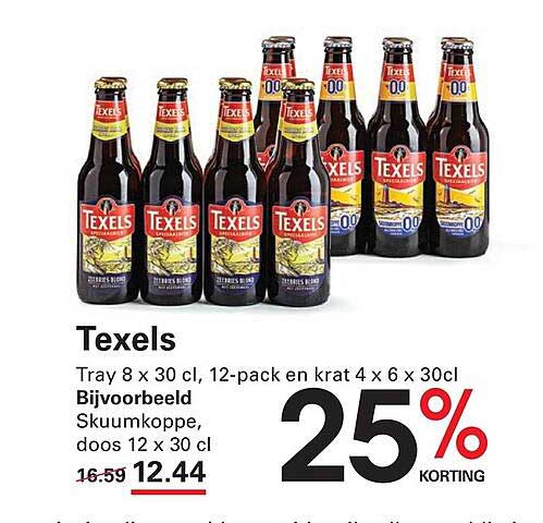Texels - Tray 8 x 30 cl, 12-pack en krat 4 x 6 x 30cl 25% korting