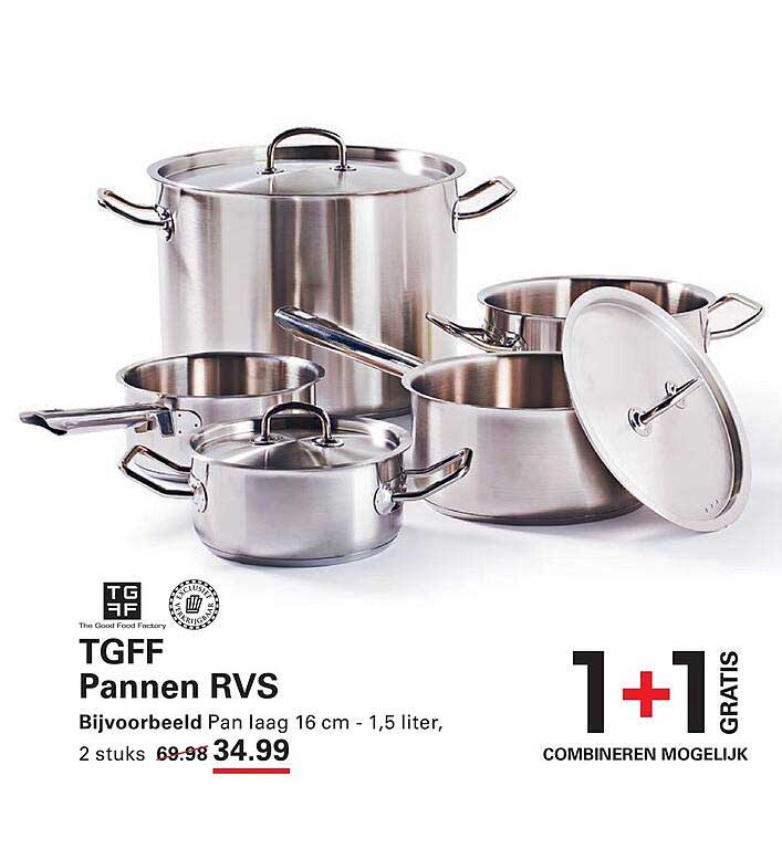 TGFF Pannen RVS 1+1 GRATIS