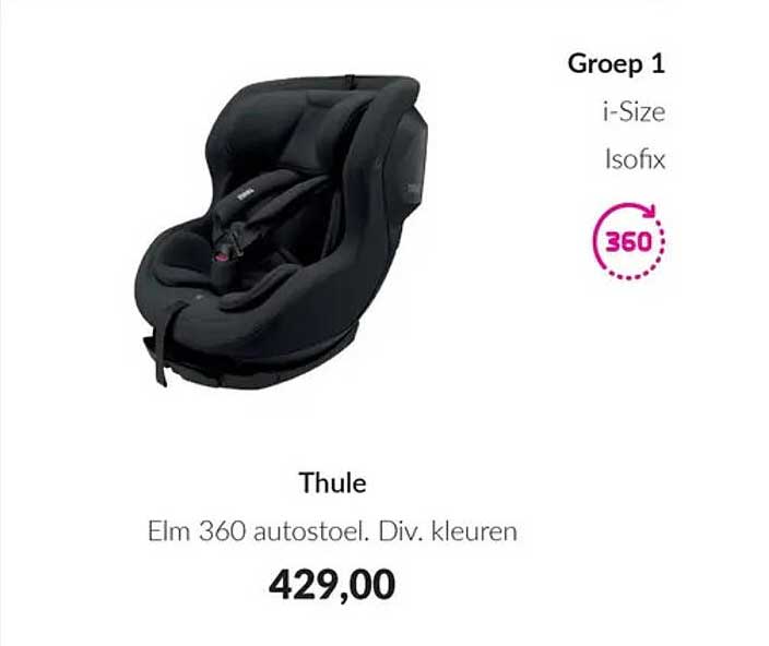 Thule Elm 360 autostoel. Div. kleuren