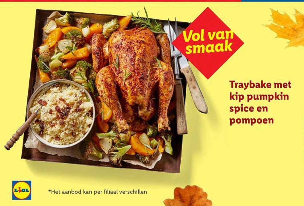 Traybake met kip pumpkin spice en pompoen
