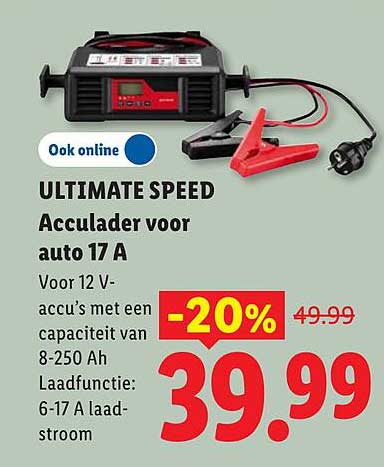 ULTIMATE SPEED Acculader voor auto 17 A -20%