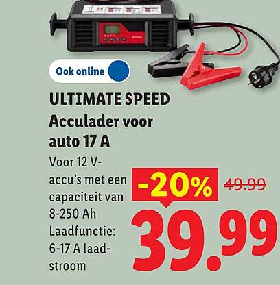 ULTIMATE SPEED Acculader voor auto 17 A -20%