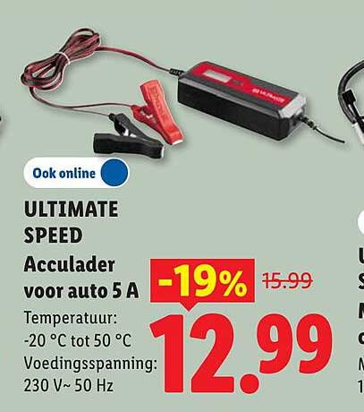 ULTIMATE SPEED Acculader voor auto 5 A