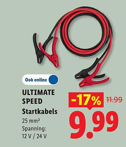 ULTIMATE SPEED Startkabels 25 mm² Spanning: 12 V / 24 V -17%