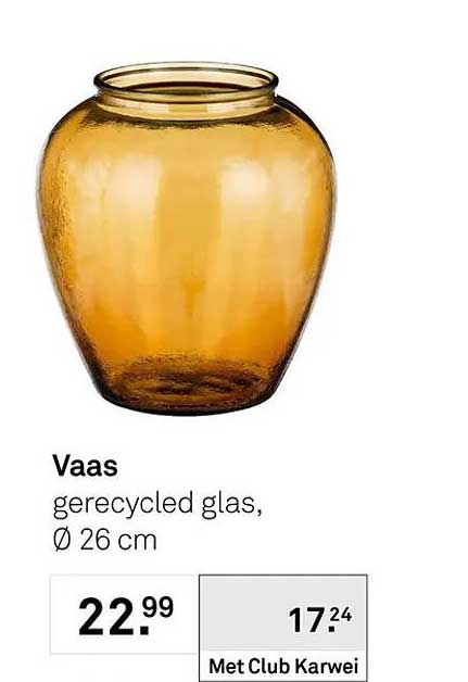 Vaas gerecycled glas, Ø 26 cm