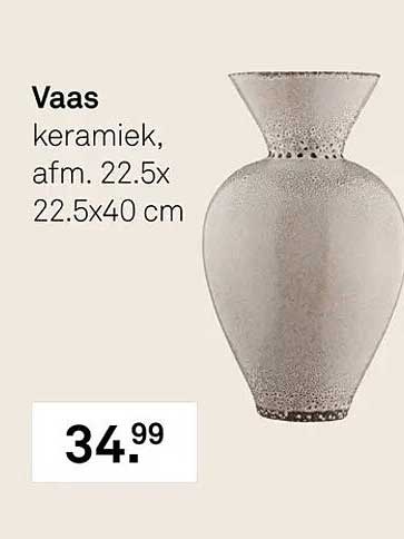 Vaas keramiek, afm. 22.5x 22.5x40 cm