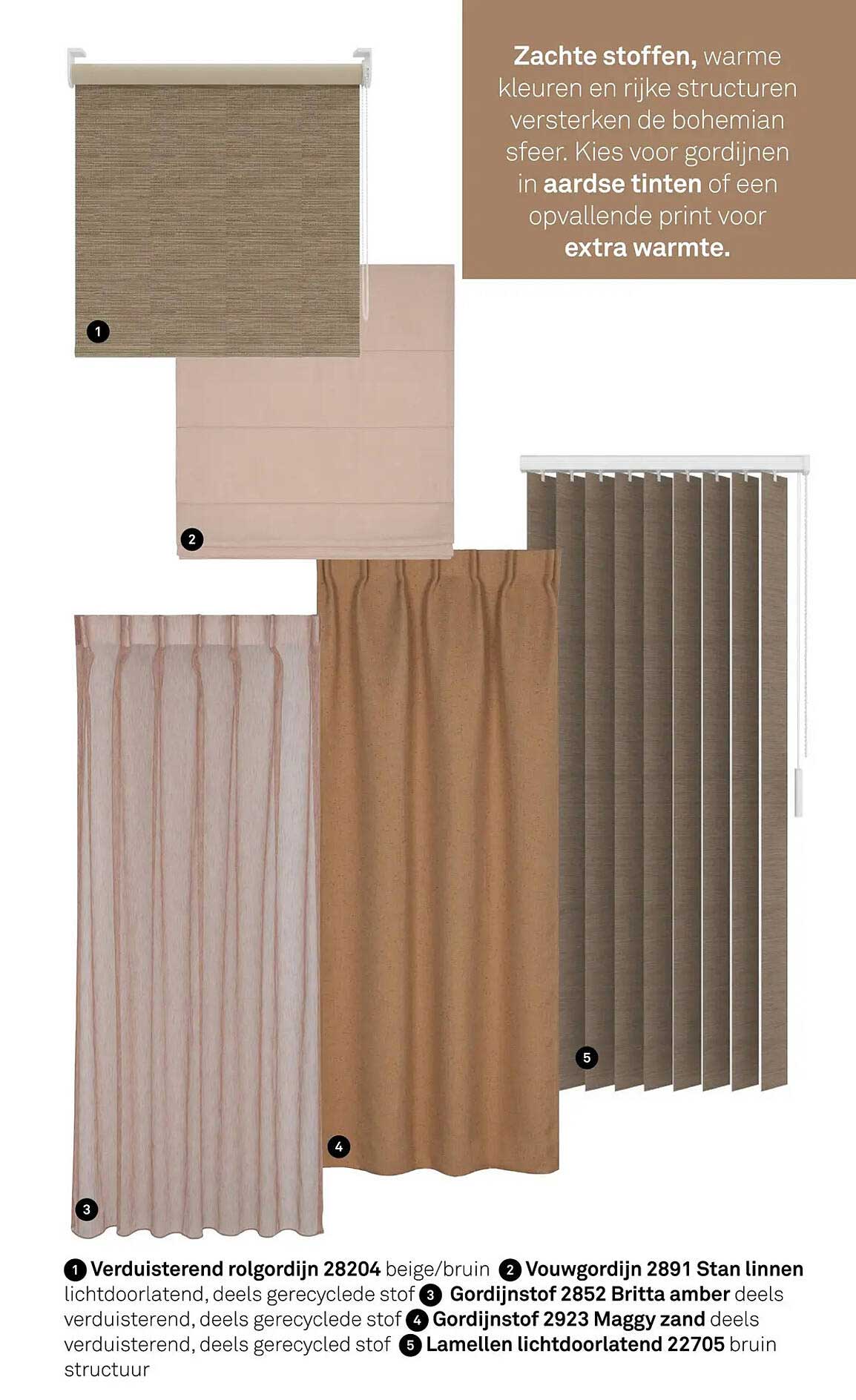 Verduisterend rolgordijn 28204 beige/bruin