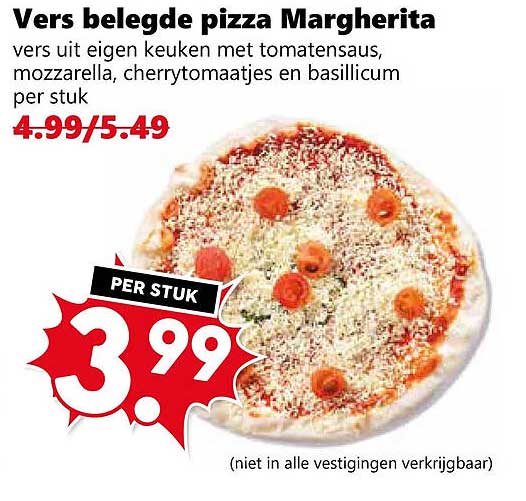 Vers belegde pizza Margherita
