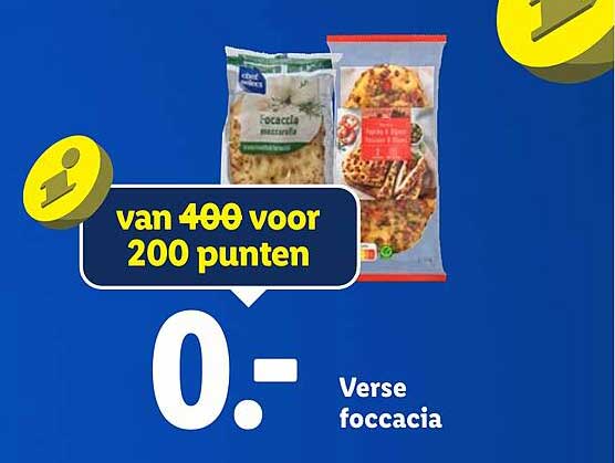 Verse focaccia van 400 voor 200 punten