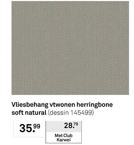 Vliesbehang vt wonen herringbone soft natural (dessin 145499)
