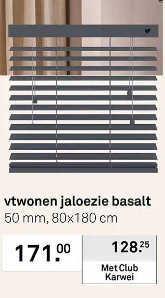 vtwonen jaloezie basalt 50 mm, 80x180 cm