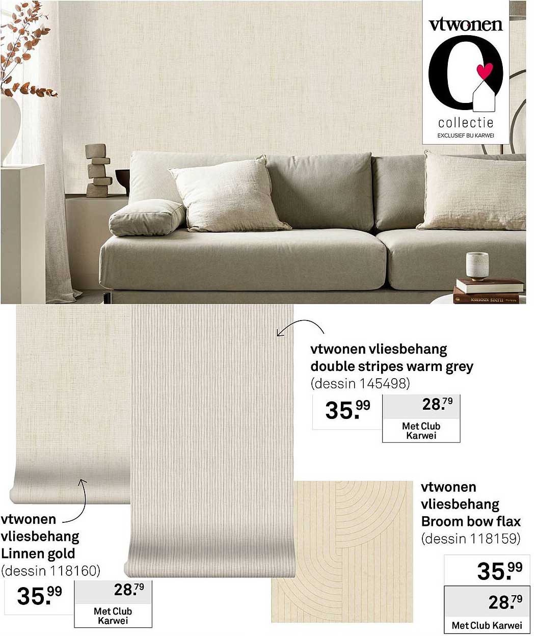 vtwonen vliesbehang Linen gold (dessin 118160)