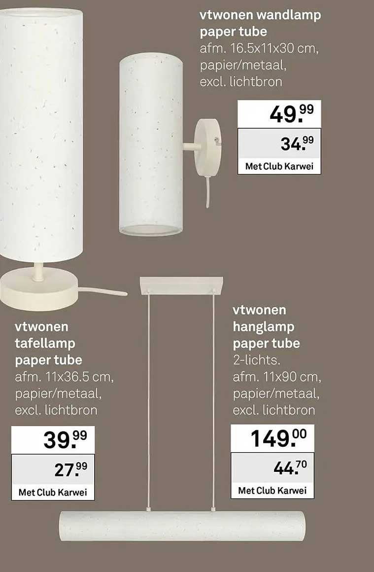 vtwonen wandlamp paper tube