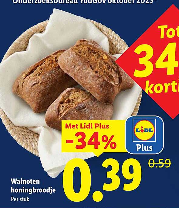 Walnoten honingbroodje Met Lidl Plus -34%