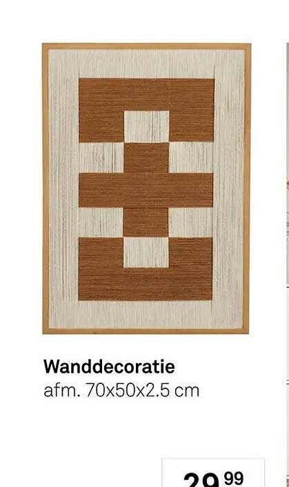 Wanddecoratie afm. 70x50x2.5 cm
