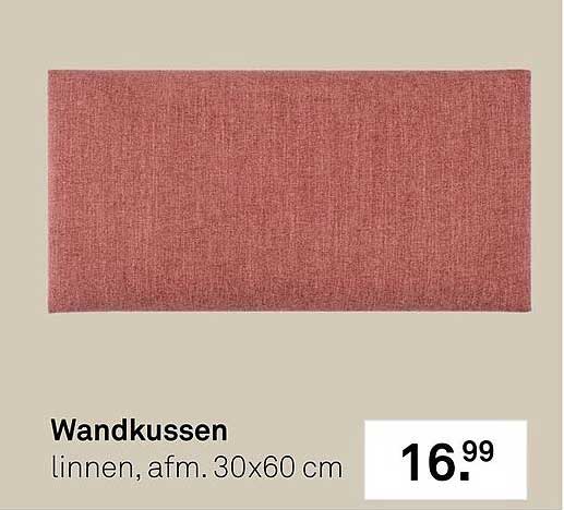 Wandkussen linnen, afm. 30x60 cm