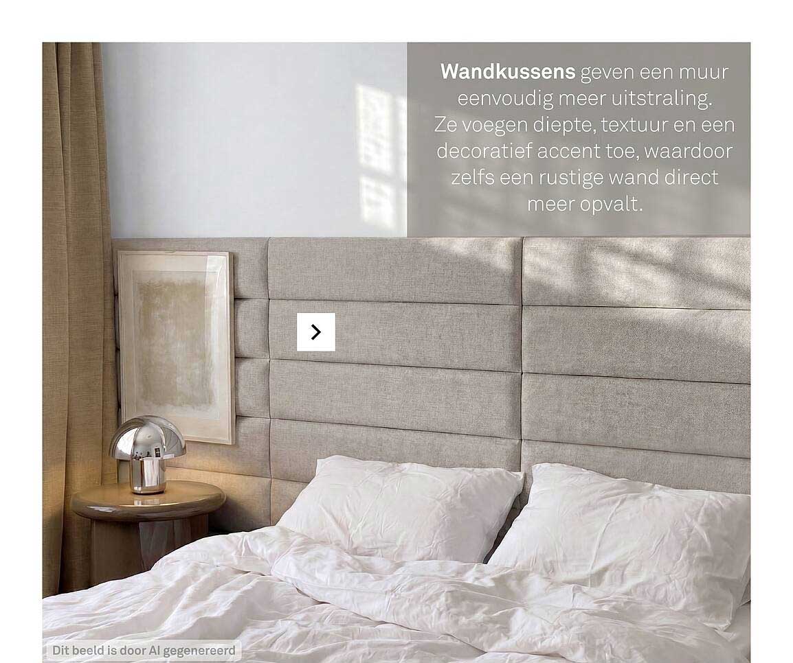 Wandkussens geven een muur eenvoudig meer uitstraling.