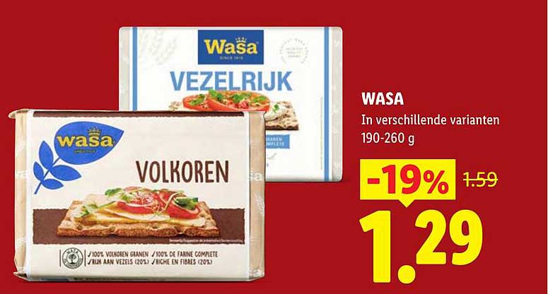 WASA In verschillende varianten 190-260 g -19%