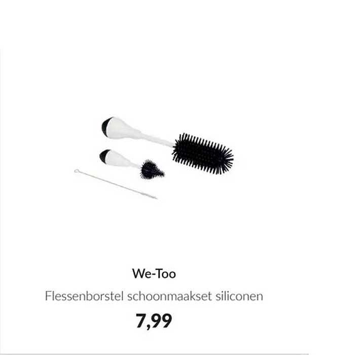 We-Too Flessenborstel schoonmaakset siliconen