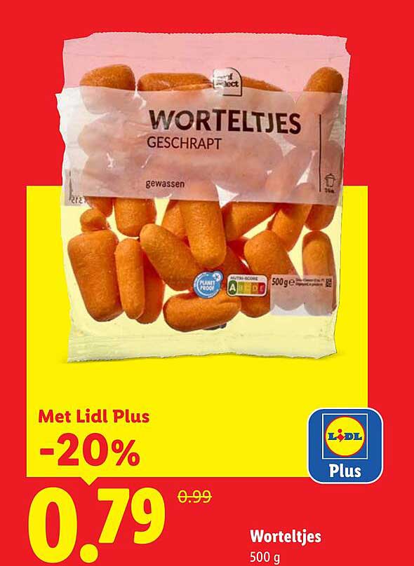 Worteltjes gesn. - Met Lidl Plus -20%