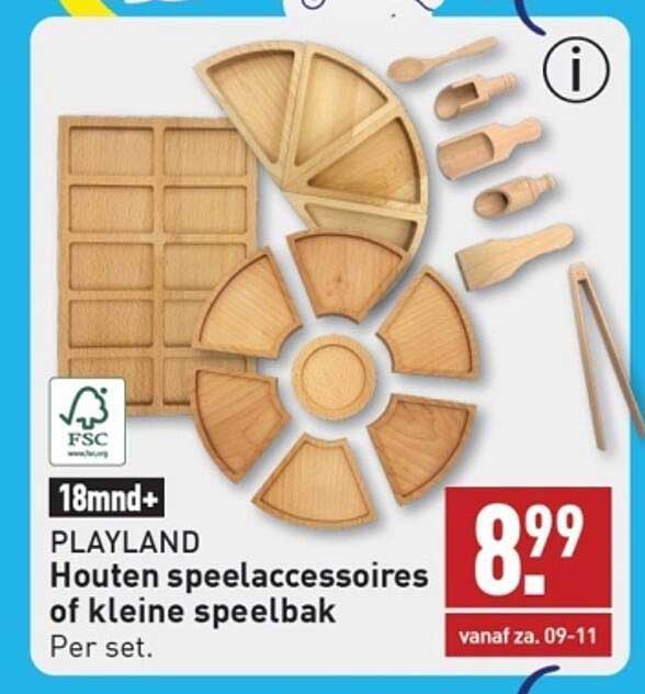 PLAYLAND Houten speelaccessoires of kleine speelbak