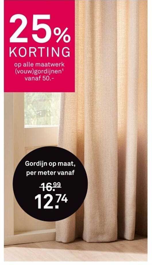 Gordijn op maat, per meter vanaf