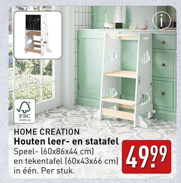 Houten leer- en statafel