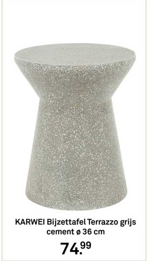KARWEI Bijzettafel Terrazzo grijs cement