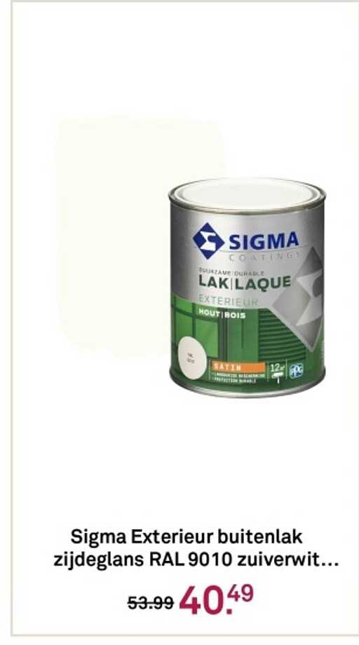 Sigma Exterieur buitenlak zijdeglans RAL 9010 zuiverwit