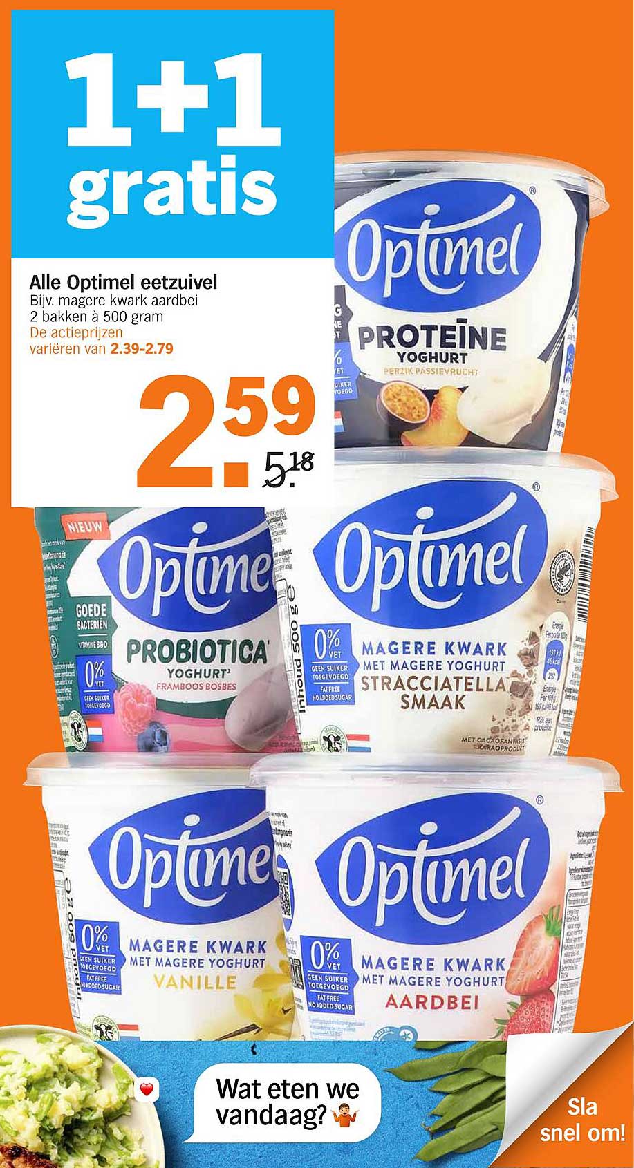 1+1 gratis op Alle Optimel eetzuivel