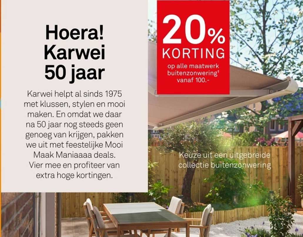 20% KORTING op alle maatwerk buitenzonwering vanaf 100.-